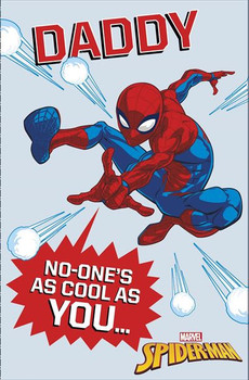 Daddy No One's As Cool As You Spiderman Design Christmas Card