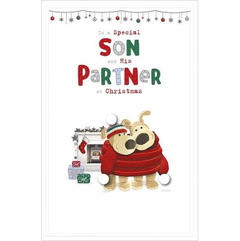 Special Son And His Partner Lovely Boofle Couple Christmas Card