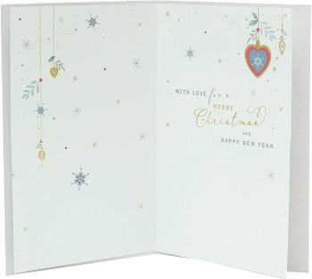 Nana and Grandad Christmas Card Gold Foil Lettering Design