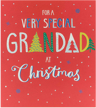 Christmas Card for Grandad Festive Lettering Design Christmas Card for Grandad Festive Lettering Design