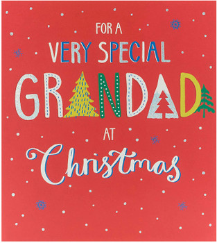 Christmas Card for Grandad Festive Lettering Design