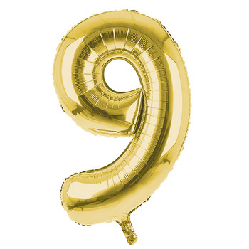 Giant Foil Gold 9 Number Balloon