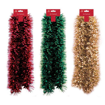 2m Garland Matt Traditional Christmas Tinsel