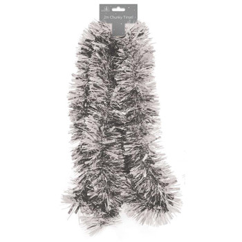 2m Chunky Silver Christmas Tinsel