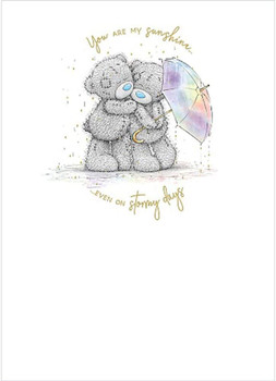 Me To You Bear Bears and Rainbow Umbrella Card