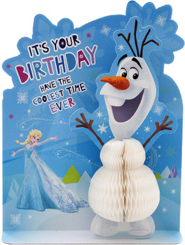 3D Sculpture Birthday Card Disney Frozen Olaf Paper WOW Design