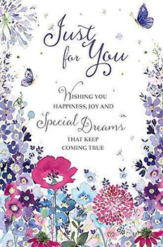 Birthday Purple Butterflies Wishing Well Studios Greetings Card