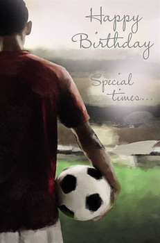 Special Times Happy Birthday Card with Man Holding Football