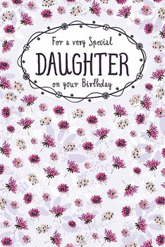 Daughter Birthday Card Lilac And Pink Flowers