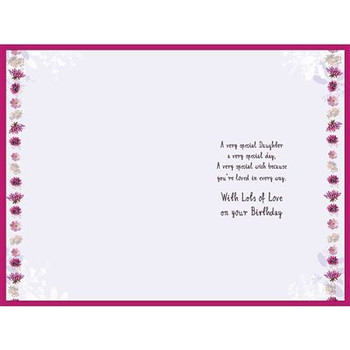 Daughter Birthday Card Lilac And Pink Flowers