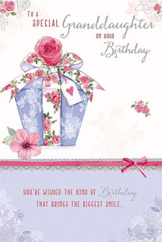 Special Granddaughter Birthday Card Present With Bow