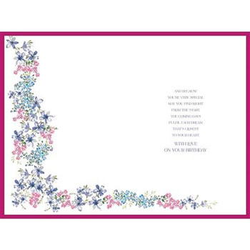 Mum Birthday Card Purple And Pink Flowers