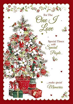 Gorgeous Colourful Glitter & Jewels for The One I Love Christmas Greeting Card
