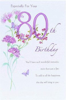 Kathryn White 80th Birthday Greeting Card