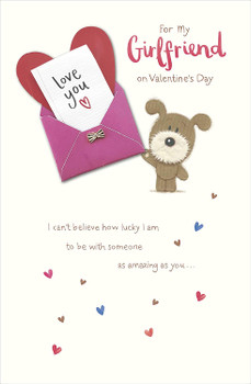 Cute Lots of Woof Dog Valentine's Day Card for Girlfriend