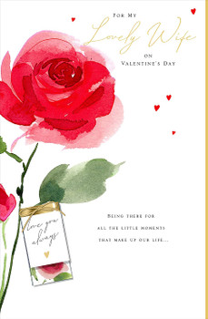 Wife Valentine's Day Card from Husband Red Rose Card