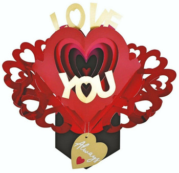 Second Nature Valentine's Day Pop Up Card with 'Love You