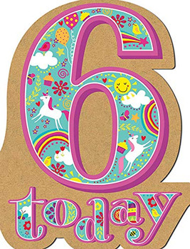 Unicorn 6th Birthday Card Age 6 Girl