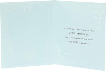 Photographic Religious First Holy Communion Card for Boys Congratulations