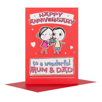 Hallmark Mum and Dad Anniversary Card Wonderful Medium