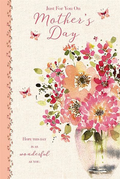 Open Mothers Day Card Vase Of Flowers {dc}