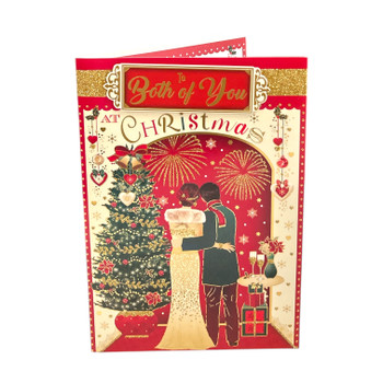 To Both of You Beautiful Couple Enjoying Fireworks Design Christmas Card To Both of You Beautiful Couple Enjoying Fireworks Design Christmas Card