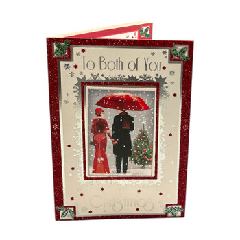 To Both of You Lovely Couple With Snowy Scene Design Christmas Card To Both of You Lovely Couple With Snowy Scene Design Christmas Card