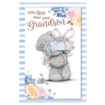 From Grandson Tatty Teddy With Gift Mother's Day Card