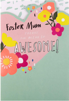 Mother's Day Card for Foster Mum Embossed Text Design