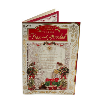 To a Dear Nan and Grandad Best Wishes Classic Design Christmas Card To a Dear Nan and Grandad Best Wishes Classic Design Christmas Card