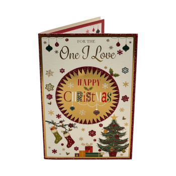 For The One I Love Gold Frame Design Christmas Card For The One I Love Gold Frame Design Christmas Card