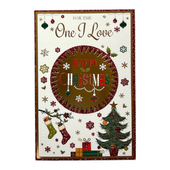 For The One I Love Gold Frame Design Christmas Card For The One I Love Gold Frame Design Christmas Card