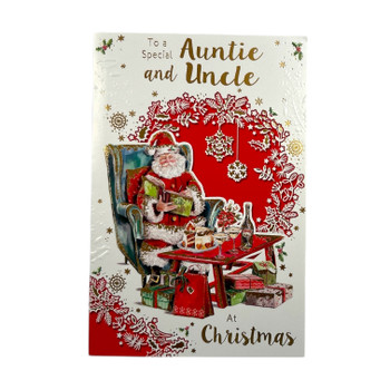 Santa Reading Book Design To Special Auntie and Uncle Christmas Card Santa Reading Book Design To Special Auntie and Uncle Christmas Card