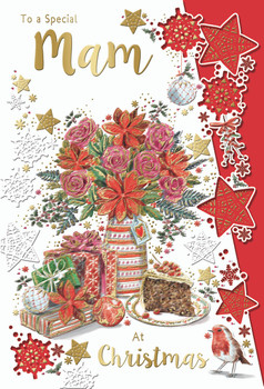 To a Special Mam Stack of Gifts Design Christmas Card
