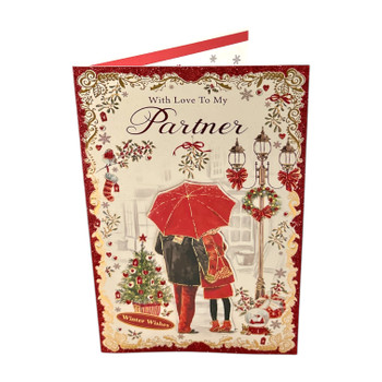 Festive Red & Gold Design Romantic Partner Christmas Card Festive Red & Gold Design Romantic Partner Christmas Card