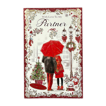 Festive Red & Gold Design Romantic Partner Christmas Card Festive Red & Gold Design Romantic Partner Christmas Card