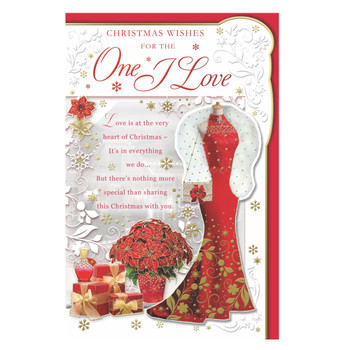 For The One I Love Pretty Dress Design Christmas Card