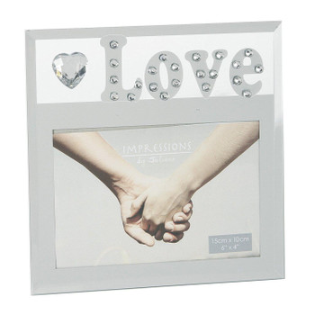 LOVE Mirror & Crystal Photo Frame with Cutout Letters