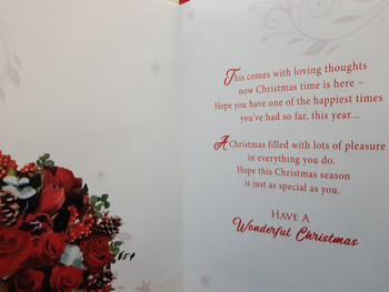 To a Dear Daughter In Law Rose Bouquet Design Christmas Card