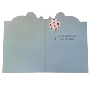 You're 2nd Elephant With Balloons Die Cut Design Birthday Card