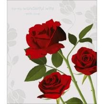 For My Wife Red Roses Valentines Card