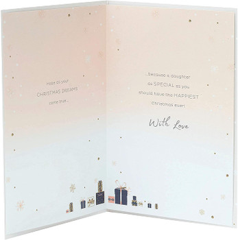 Daughter Christmas Card Gorgeous Pink and Gold Design