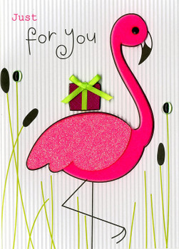 Pink Flamingo Birthday Embellished Hand-Finished Colour Mania Cards