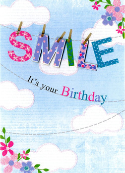 Smile It's Your Birthday Card Clothes Line