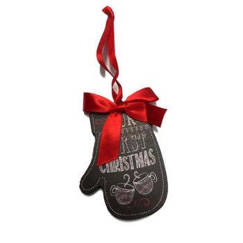 Our First Christmas Wooden Chalk Board Tag Tree Decoration
