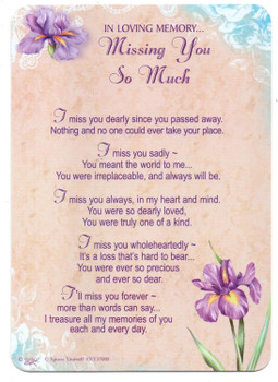 Grave Card In Loving Memory Missing You So Much
