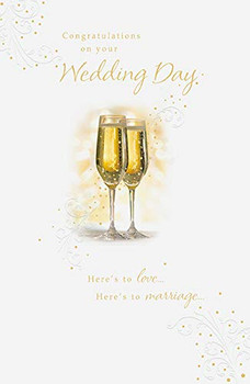 Congratulations On Your Wedding Day Card Champagne 