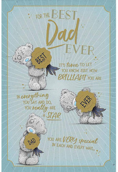 For the Best Dad Ever Tatty Teddy Bear Father's Day Card