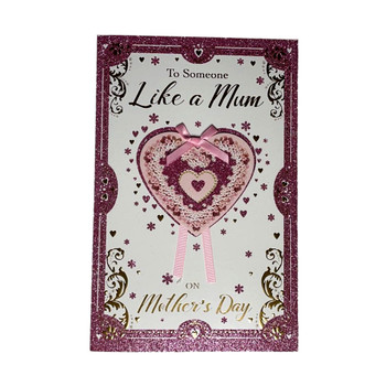 To Someone Like A Mum Heart With Ribbon Design Mother's Day Card