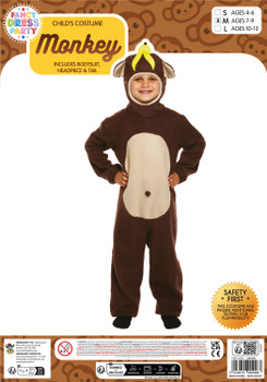 Child Monkey Fancy Dress Costume 7-9 Year Olds Child Monkey Fancy Dress Costume 7-9 Year Olds